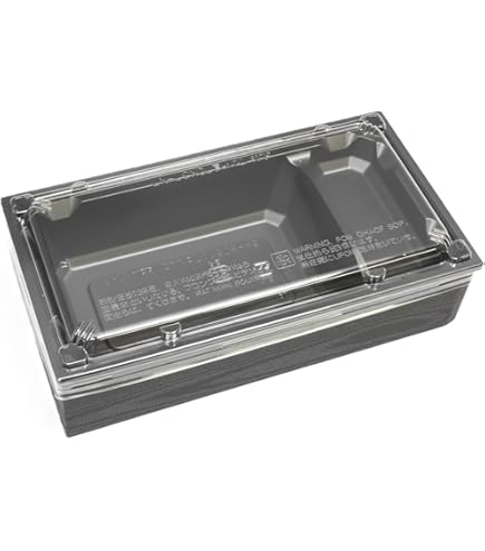 Amazon.co.jp: 使い捨て容器 ワン折重70×37(48)新琥珀松縁 B-43黒底 K7